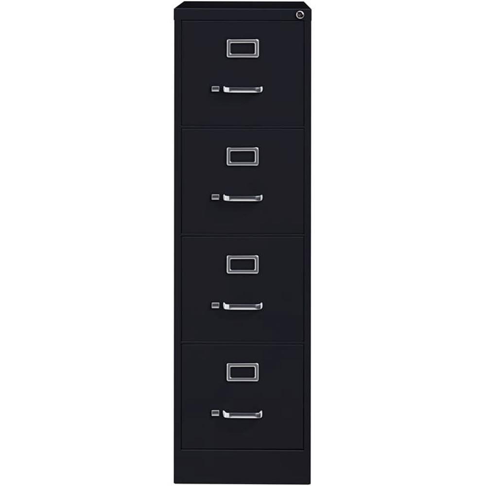Scranton 4 Drawer 22" Deep Letter File Cabinet in Black, Fully Assembled