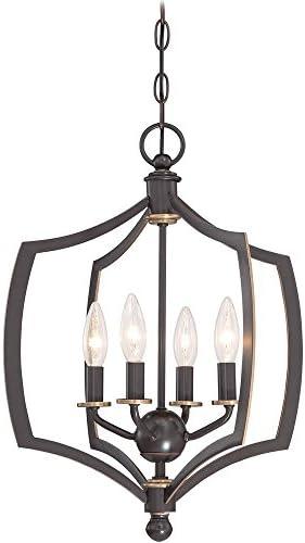 Mini Chandelier 4 Light Downton Bronze/Gold In Transitional Style 20.25 Inches Tall By 16 Inches Wide     -Traditional Installation Minka Lavery