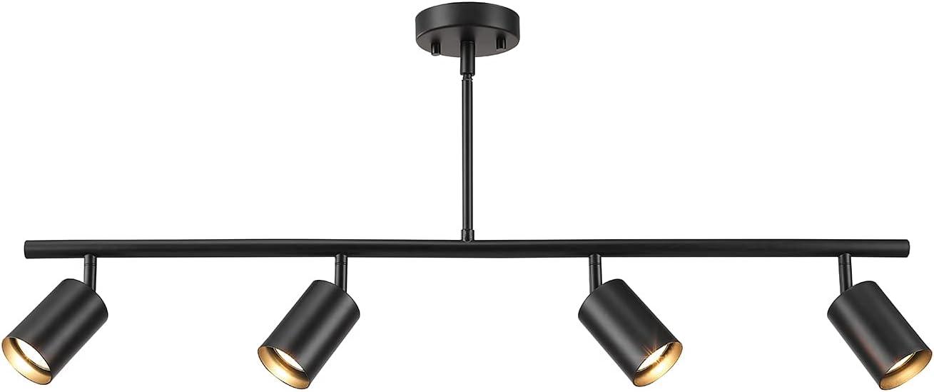 Globe Electric Willard 4-Light Matte Black Adjustable Height Track Lighting, 60222