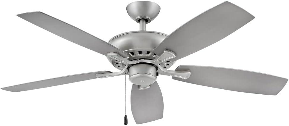 52" Brushed Nickel Ceiling Fan with Silver Composite Blades