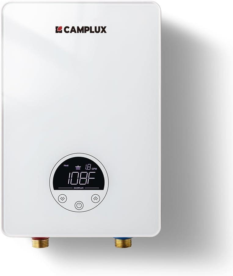 Camplux 1.8 GPM White Electric Tankless Water Heater