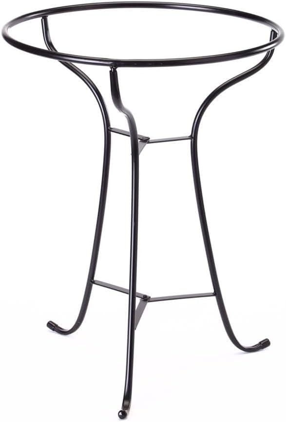 Black Metal Three-Leg Bird Bath Stand with Stakes