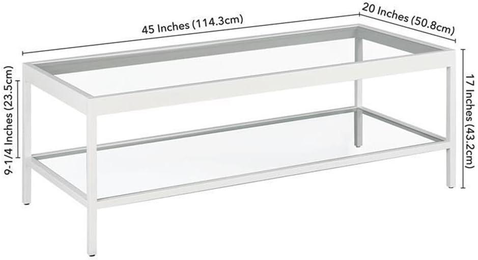 Evelyn&Zoe Alexis 45" Wide Rectangular Coffee Table, White