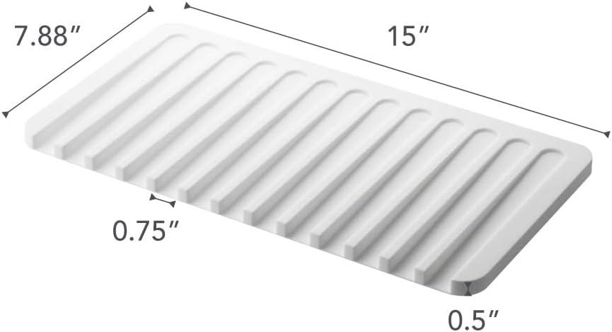 Yamazaki Home Self Draining Tray - Drying Board, Dish Drainer Mat, Silicone