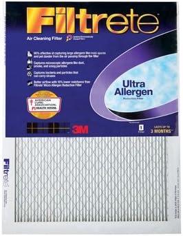 20x25x1 19.6 x 24.6 Filtrete 1250 Ultra Allergen Filter by 3M 4 Pack