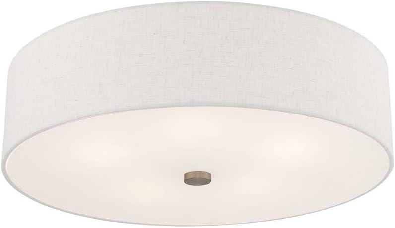 Contemporary Indoor/Outdoor 5-Light Brushed Nickel Drum Ceiling Fixture