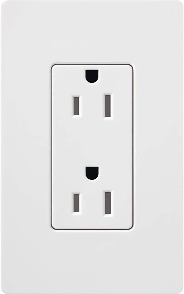 White Tamper Resistant Duplex Electrical Outlet