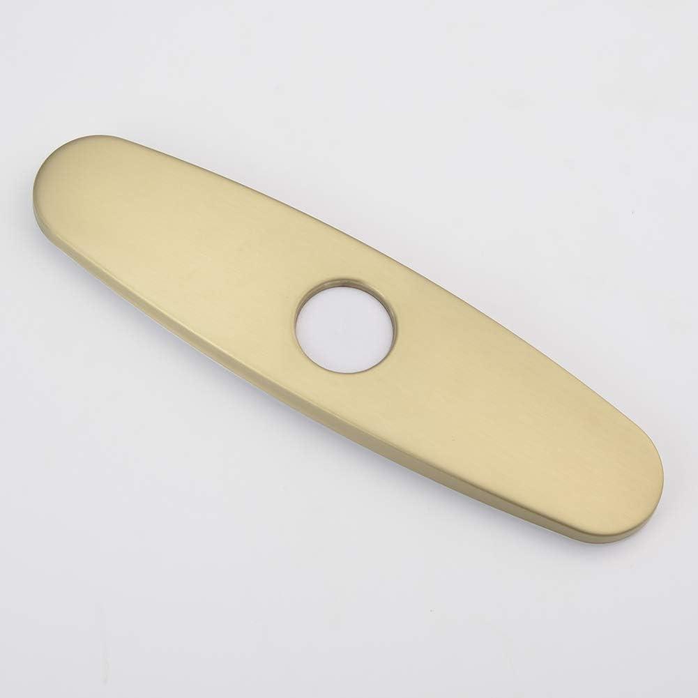 Brushed Gold Stainless Steel 10-Inch Faucet Deck Plate