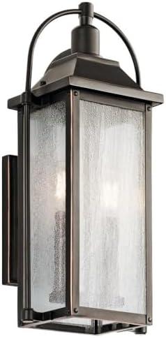 Olde Bronze 18.5" Lantern Wall Light with Clear Glass