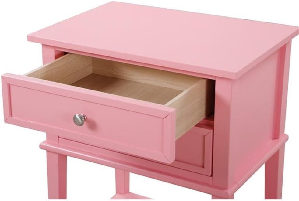 Glory Furniture Newton 2 Drawer Nightstand in Pink