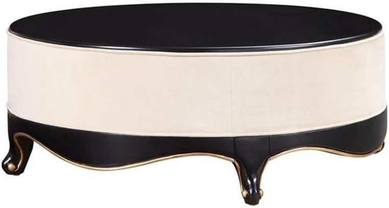 Acme Sheridan Cocktail Table in Cream Fabric and Black