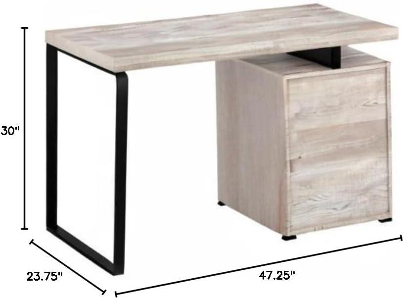 Monarch Specialties Computer Desk Home Office Laptop Left Right Set-Up Storage Drawers 48InchL Work Metal Laminate Beige Black Contemporary Modern