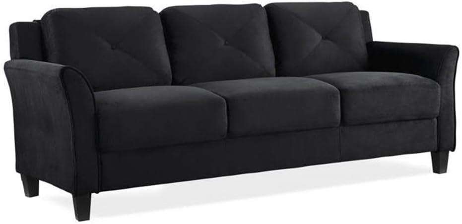 Hartford Black Microfiber Sofa and Loveseat Set