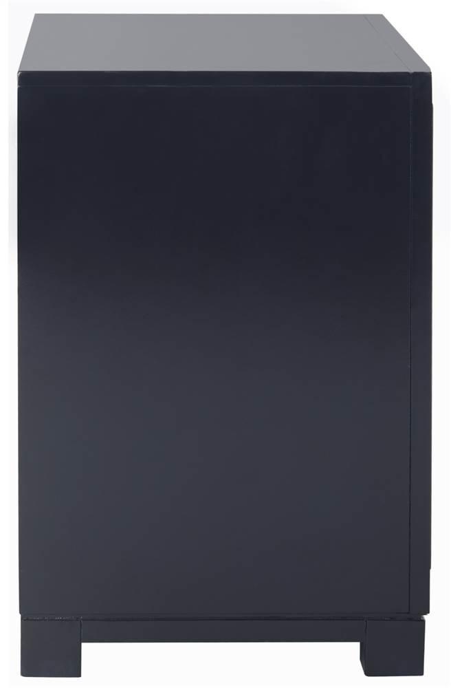 Raina 3 Drawer Greek Key Nightstand - Navy - Safavieh