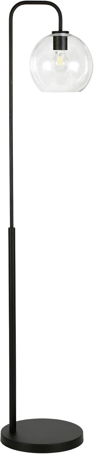 Arcadian 62'' Black Smart Arc Floor Lamp with Clear Glass Globe