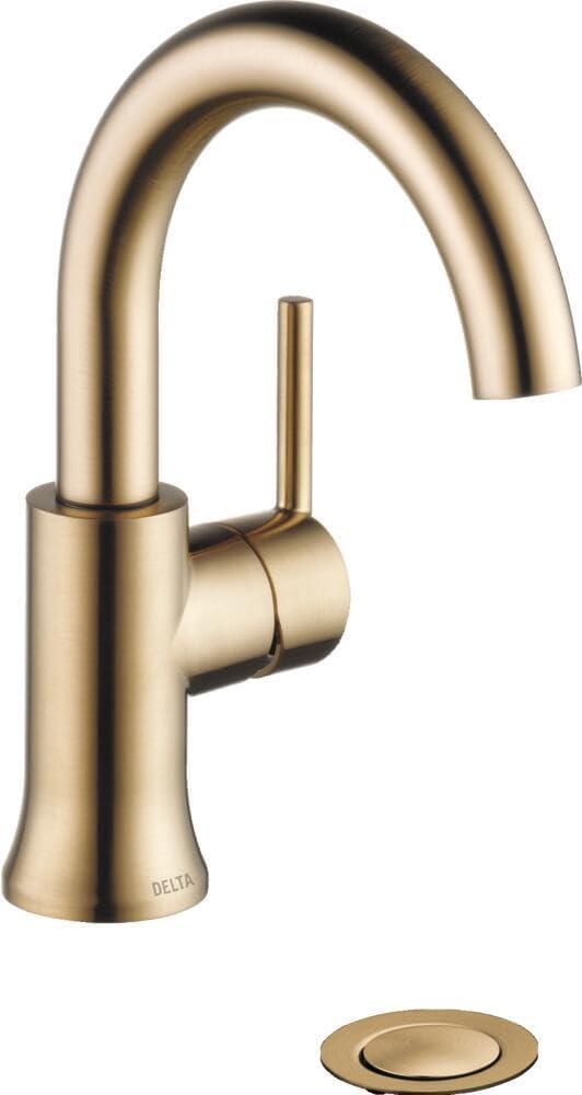 Champagne Bronze High-Arc Single Handle Bathroom Faucet