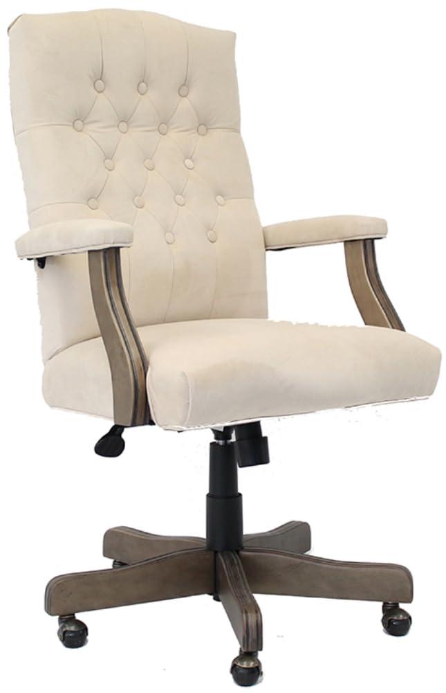 Traditional Executive Chair Beige: Swivel, Adjustable, Tufted - Boss Office Products