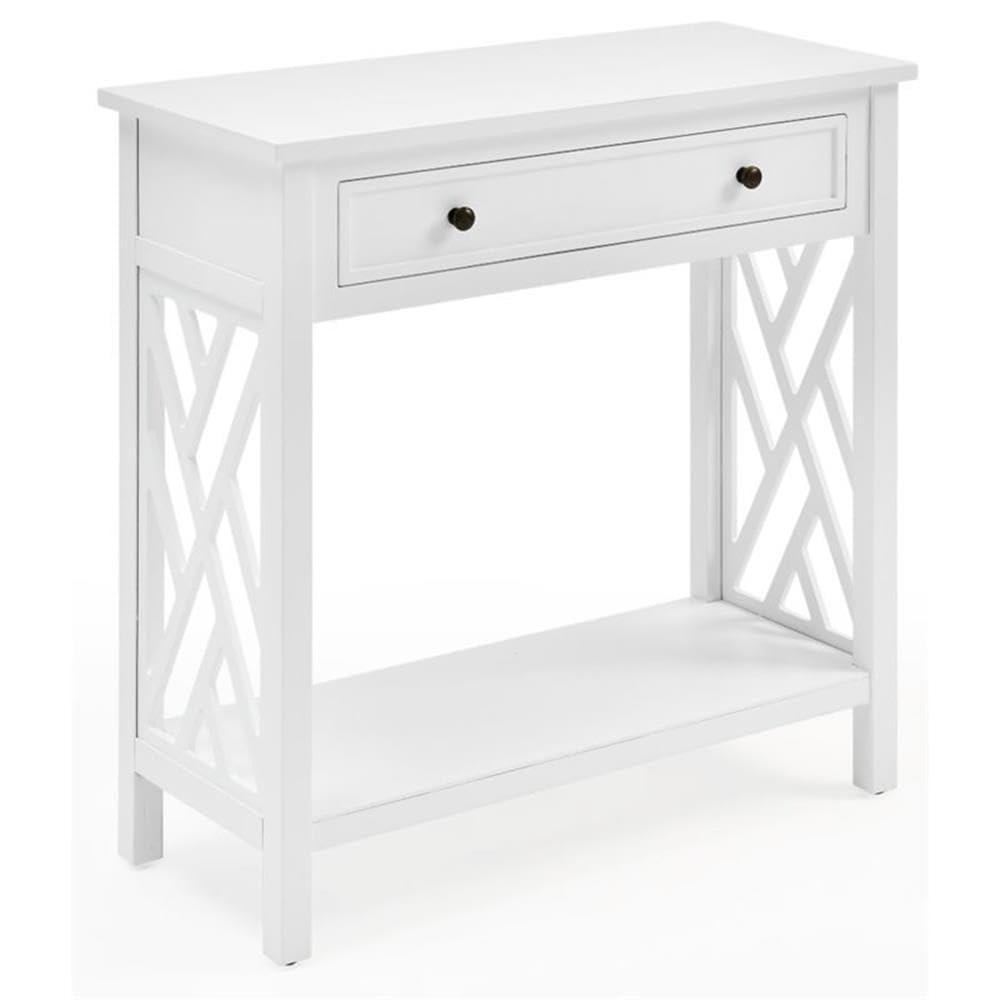 Alaterre Furniture Coventry 32" Pine Wood Console Table with Drawer and Shelf