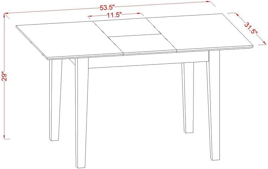 Norfolk Rectangular Table With 12" Leaf -Mahogany Finish.