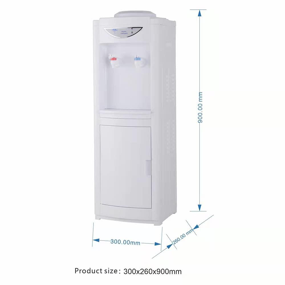 Hot & Cold Top Loading Water Dispenser, 5 Gallon Water Cooler Dispenser with Child Safety Lock, Removable Drip Tray and Storage Cabinet, Ideal for Home Office Use, White