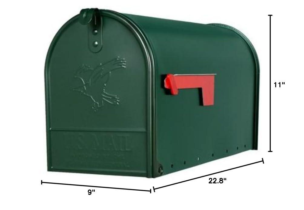 Gibraltar Mailboxes Elite Steel Large Residential Post Mount Mailbox, Green