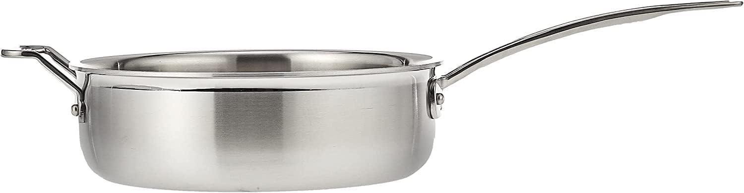 3.5 Quart Silver Stainless Steel Sauté Pan with Lid