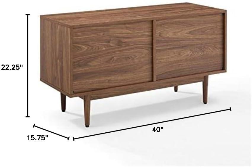 Liam Mid-Century Walnut Record Storage Console - 45in