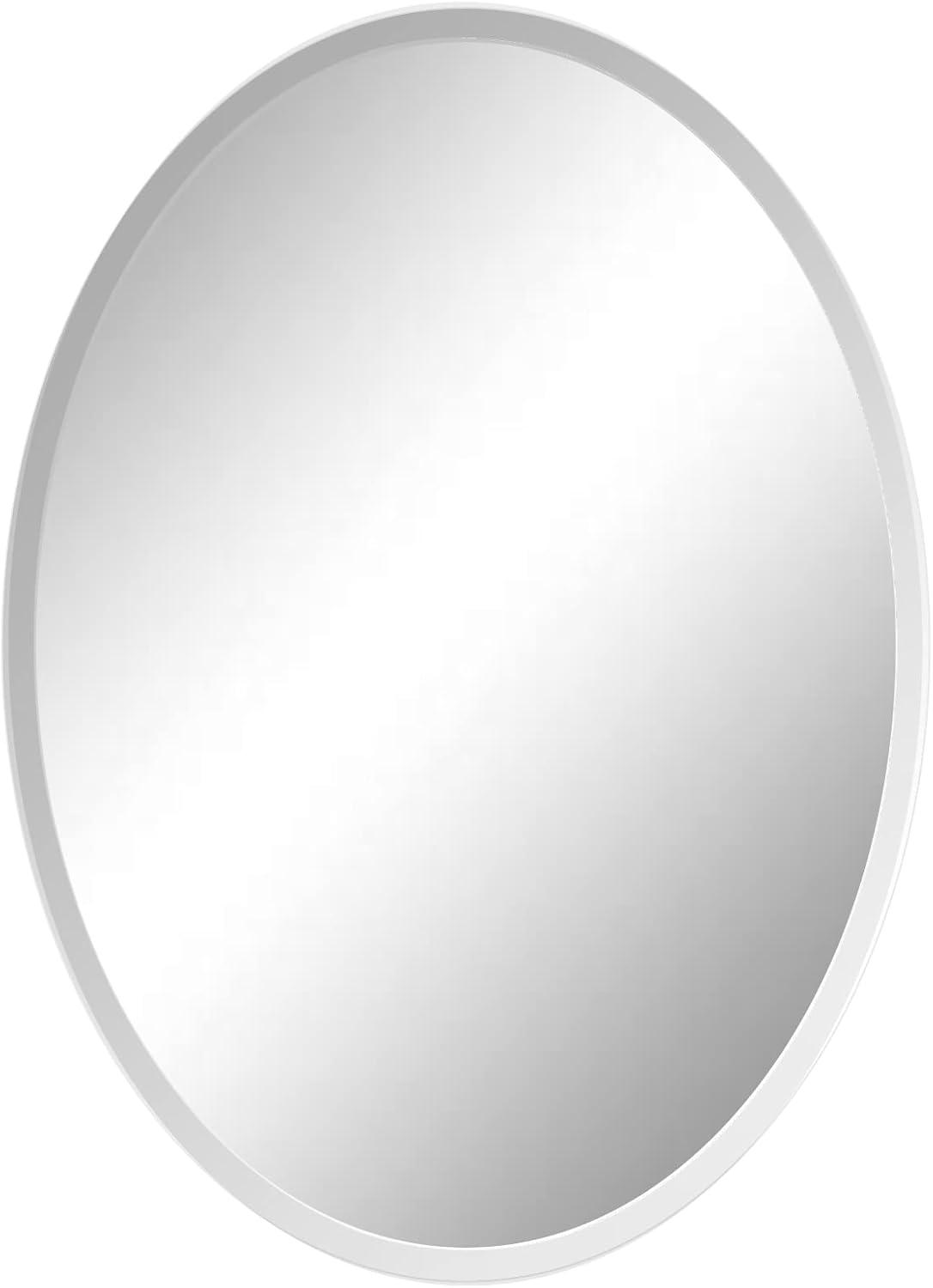 24x48 Frameless Oval Beveled Wall Mirror