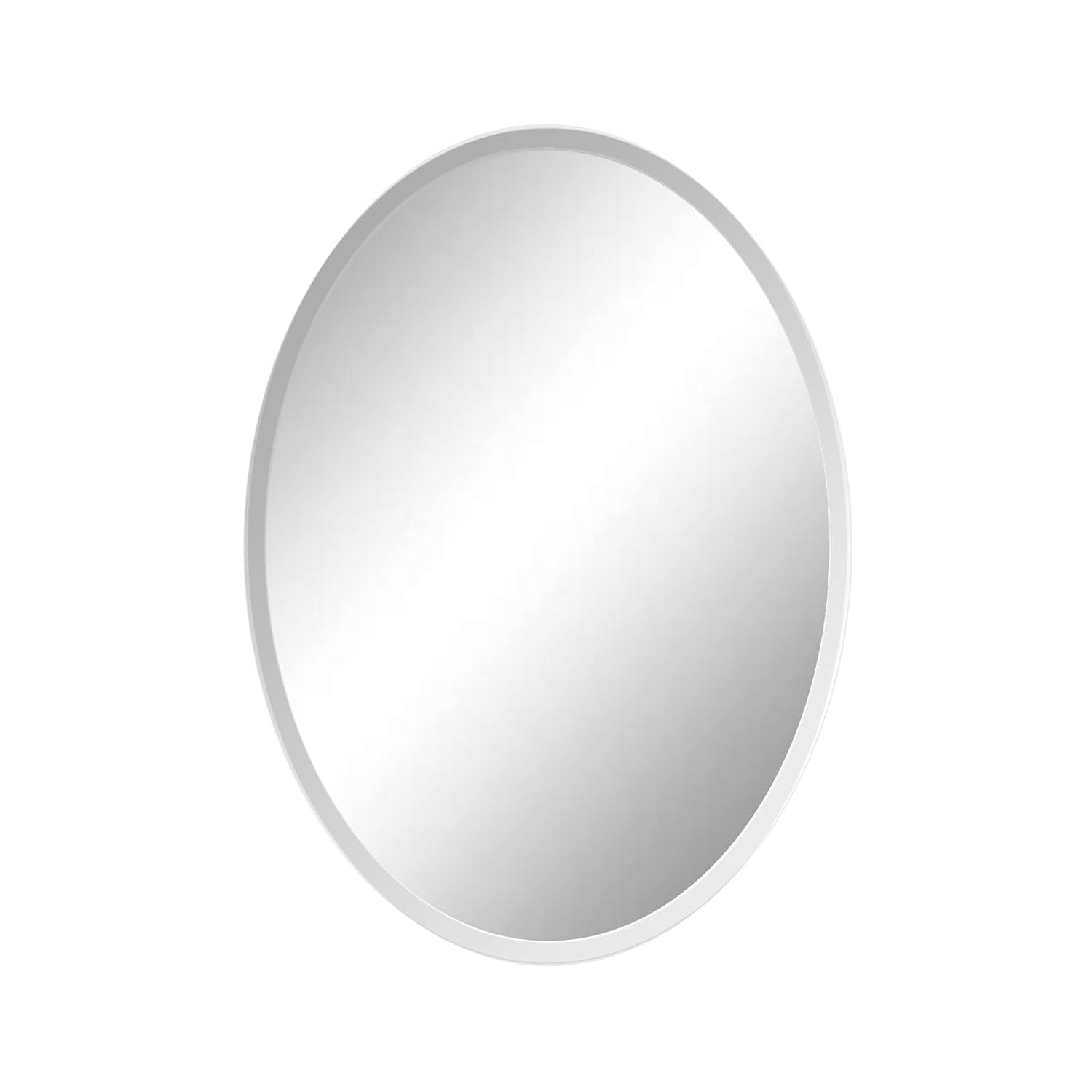 Fab Glass and Mirror Frameless Oval Beveled Wall Mirror