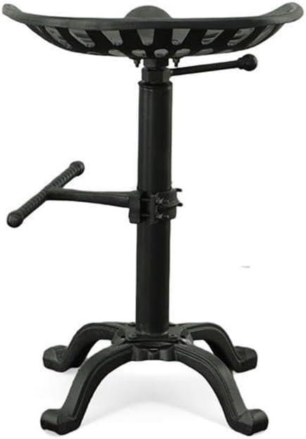 Carolina Living Adjustable Tractor Seat Counter Height Barstool Black: Vintage Style, Iron Base, 22-33" Height