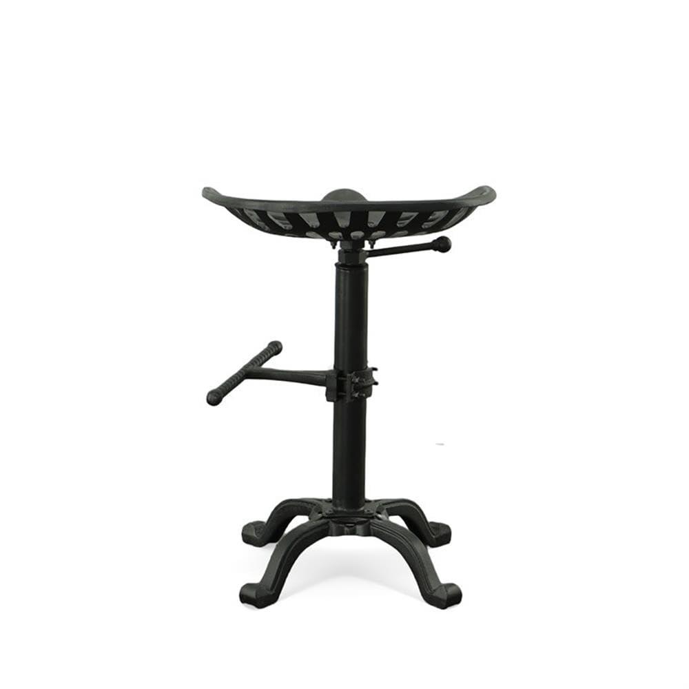 Carolina Living Adjustable Tractor Seat Counter Height Barstool Black: Vintage Style, Iron Base, 22-33" Height