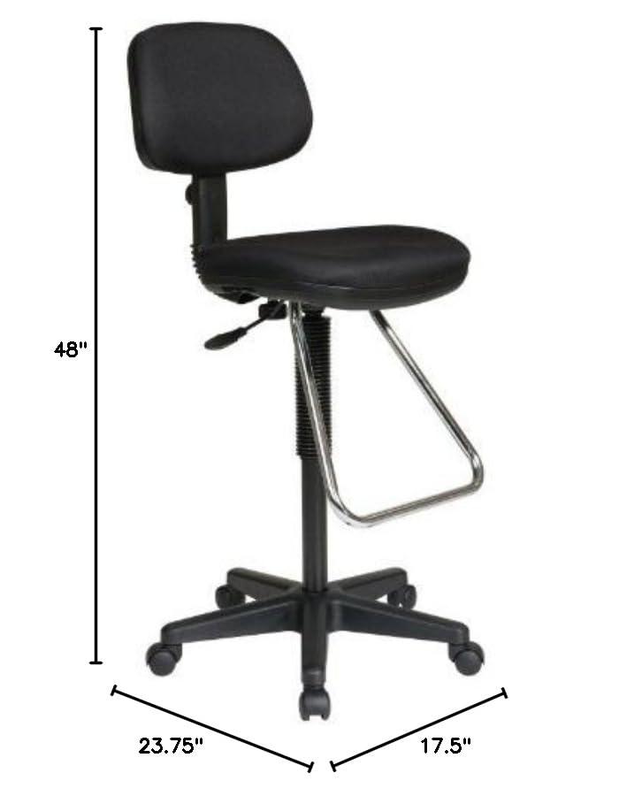 Polyester Blend Drafting Chair with Headrest