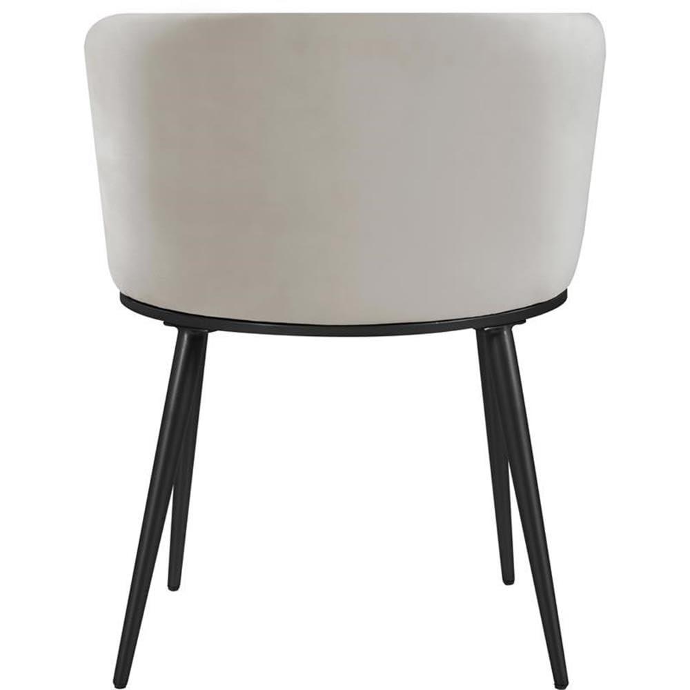 Maklaine Silla de Comedor Contemporánea de Terciopelo Color Crema (Juego de 2)