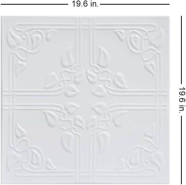 Ivy Leaves 1.6 ft. x 1.6 ft. Polystyrene Glue-up Ceiling Tile