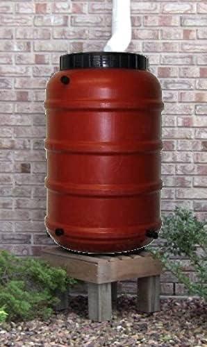 50 Gallon Terra Cotta High-Density Polyethylene Rain Barrel