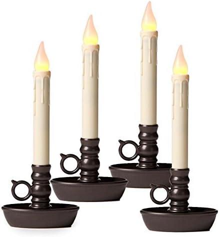 Bronze Flameless LED Candle with White Flame, Set of 4