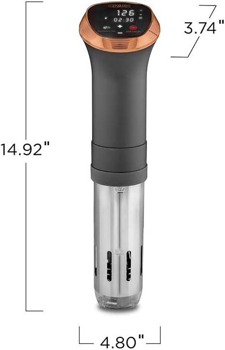 Matte Black and Copper Sous Vide Precision Cooker with Touch Control