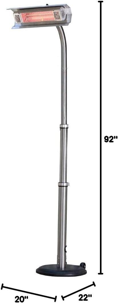 Stainless Steel Telescoping Infrared Patio Heater with Wheels