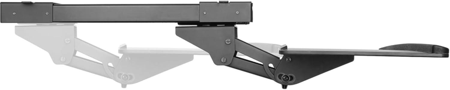 Adjustable Black Steel and Plastic Under-Desk Keyboard Tray