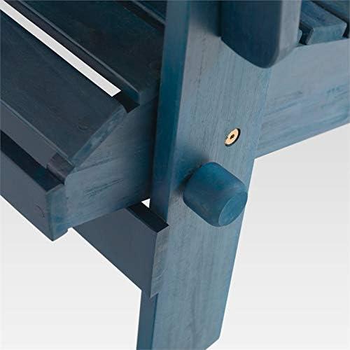 Navy Blue Solid Acacia Wood Outdoor Adirondack Chair
