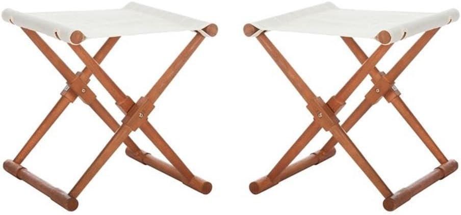 Breanne Patio Folding Stool (Set of 2) - Beige/Natural - Safavieh.