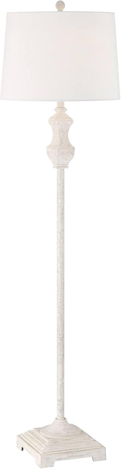 Barnes and Ivy Verona Traditional Shabby Chic 61 1/2" Tall Standing Floor Lamp Skinny Vintage White Living Room Bedroom House Reading Office