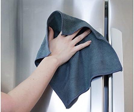 KSENDALO Juego de 10 Paños de Limpieza de Microfibra, Paño de Limpieza Multiusos para el Hogar y el Automóvil, 1 Cara de Tela de Vidrio Tejido y 1 Cara Más de Fibra Ultrafina Absorbente, 12 12 Pulgadas