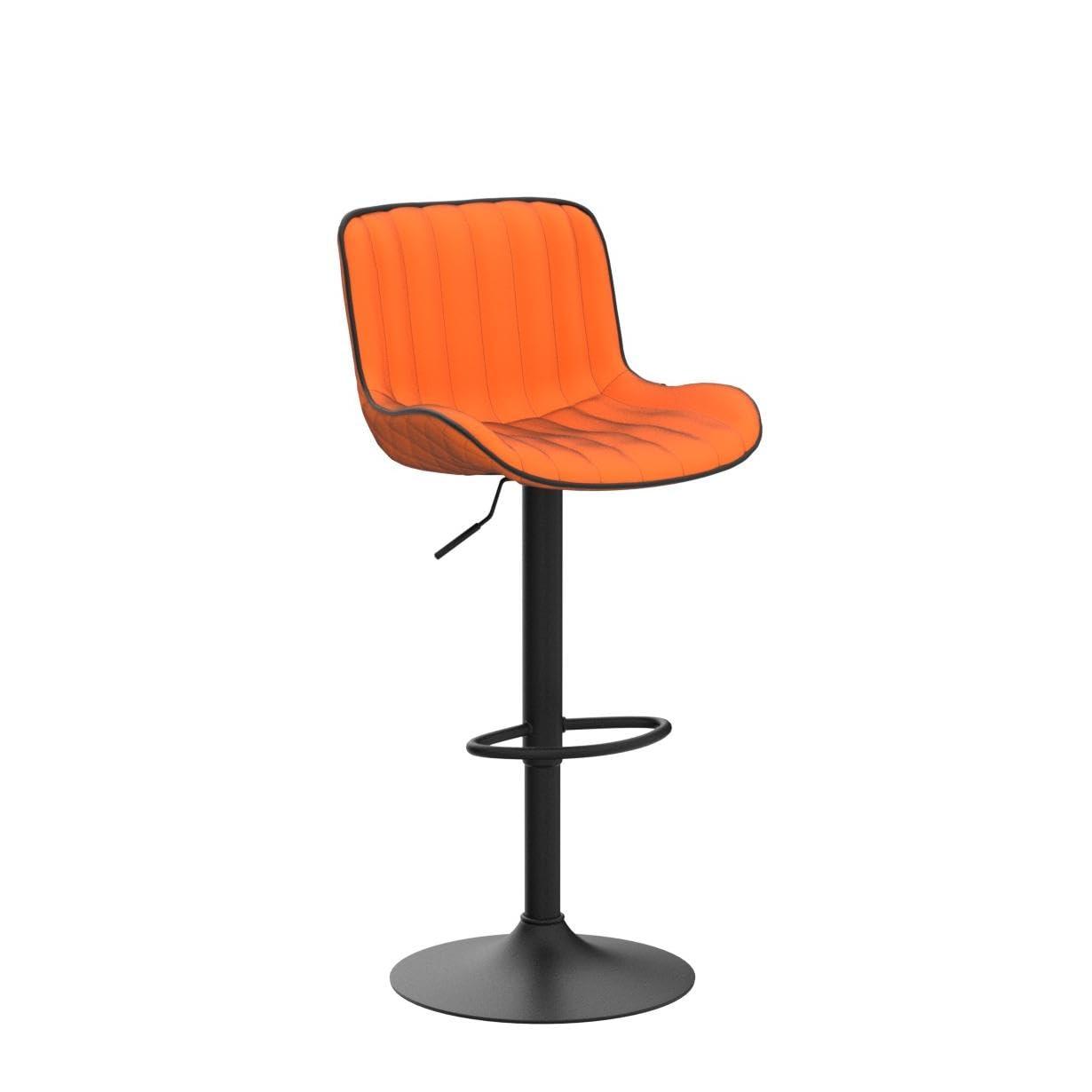 Zager Swivel Adjustable Height Bar Stools, Leather Upholstered Counter Stools, Modern Pub Stool