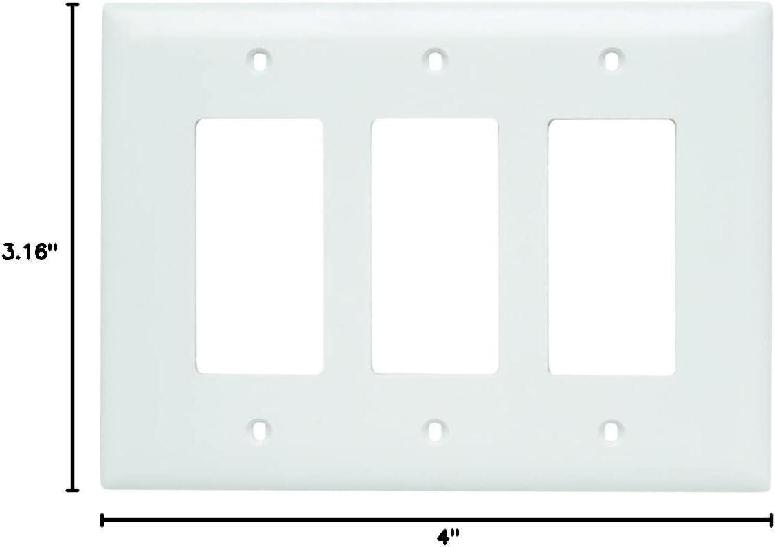 Legrand - Pass & Seymour Pass and Seymour Tpj263-W 3G 3Decorator Plate, White