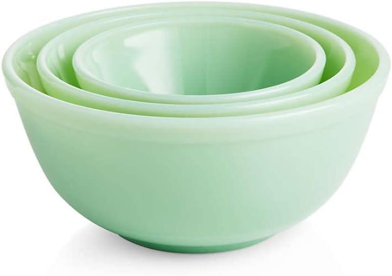 Mosser Glass Jadeite Mixing Bowl Set (Set of 3), Green Glass