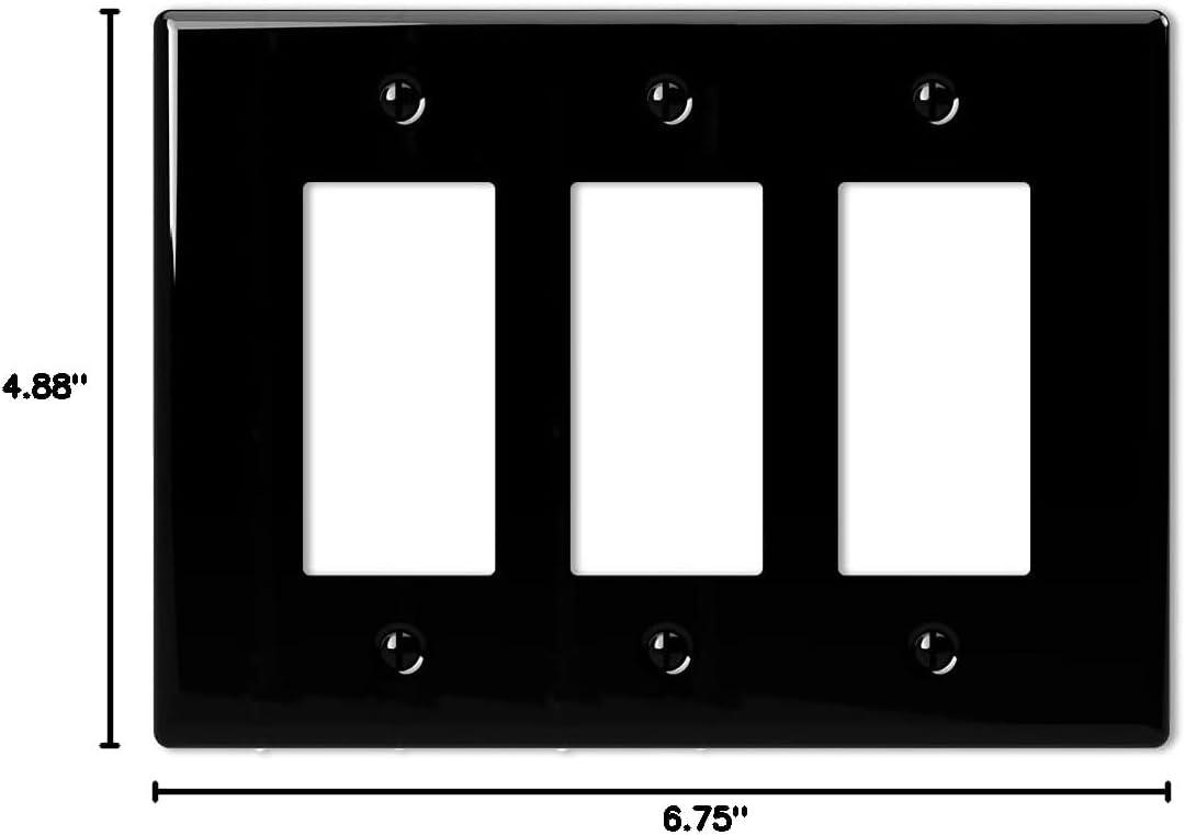 Black Ceramic Triple Rocker Wallplate