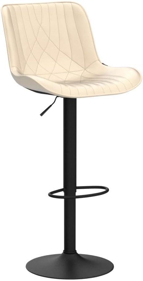 Zager Swivel Adjustable Height Bar Stools, Leather Upholstered Counter Stools, Modern Pub Stool