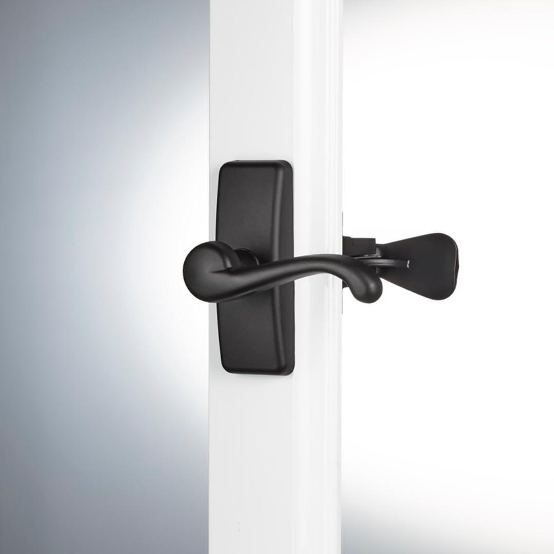 Matte Black Metal Lever Handle Set for Doors