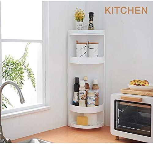 White 3-Layer Rotating Corner Storage Shelf